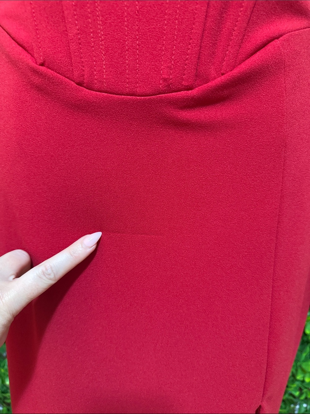 NWT- Spellbinding Allure Red Bustier Strapless Mermaid Maxi Dress - Picture 16 of 16